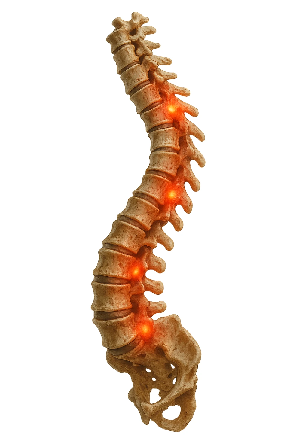 spina dorsale infiammata e storta, scoliosi, iperrealistico 4k sticker