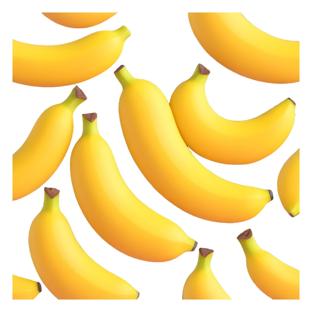bright yellow banana, highly realistic and detailed, resembling a real fruit emoji, suitable as a sprite for a fruit ninja game sticker