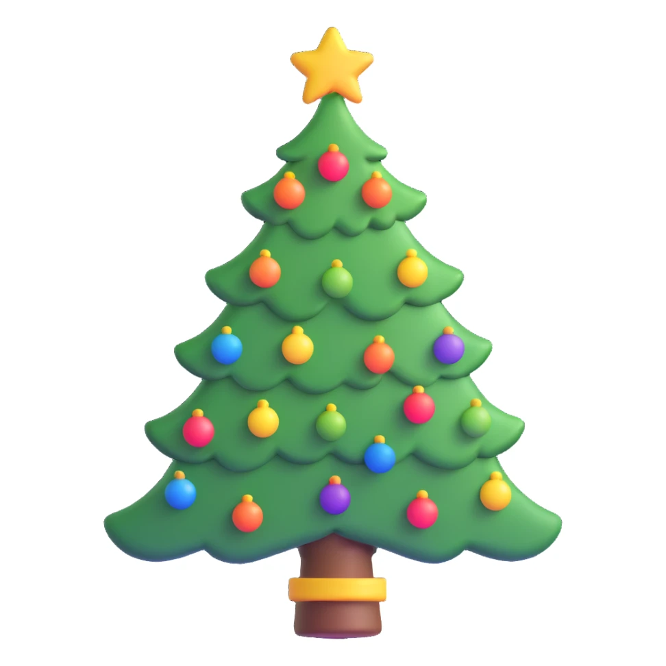A Christmas tree shape emoji with rainbow colors sticker
