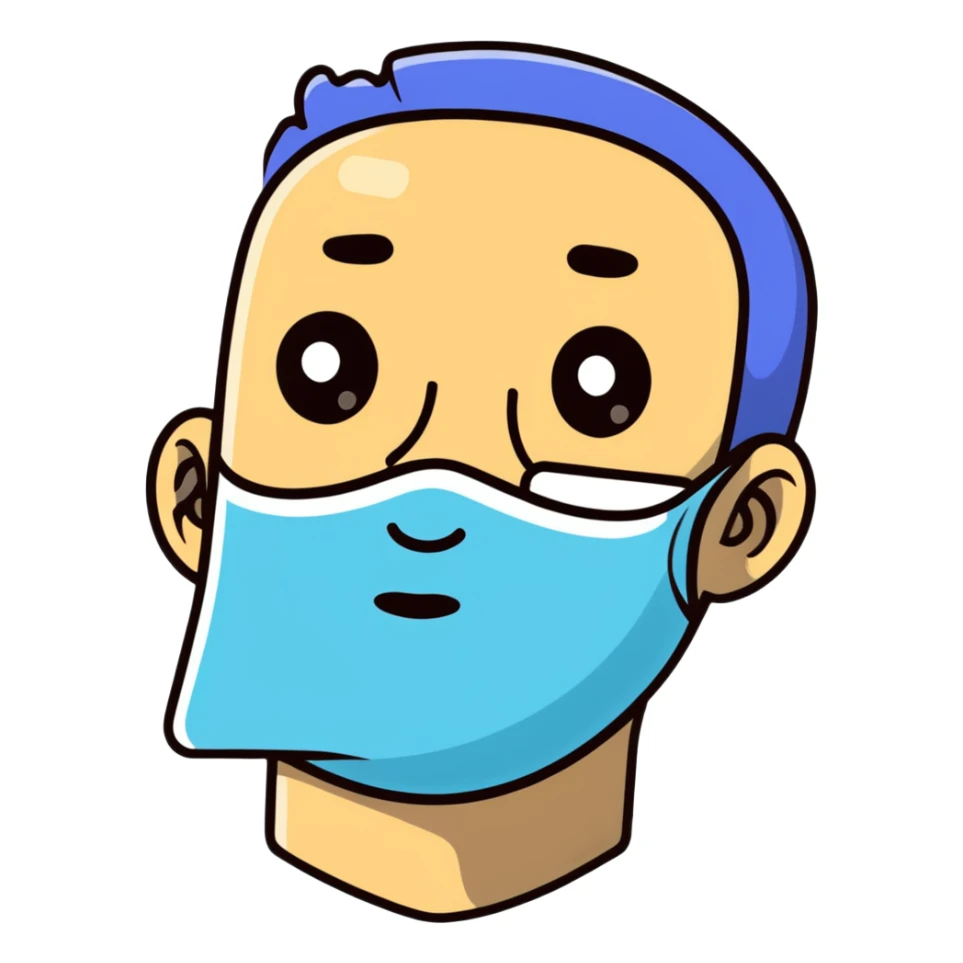 Face with one swollen cheek with square ice pack applied to it sticker