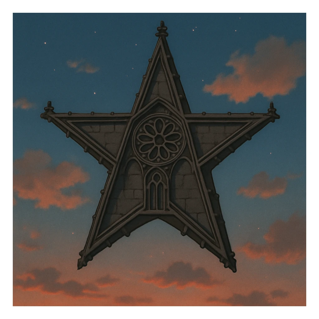 gothic star sticker