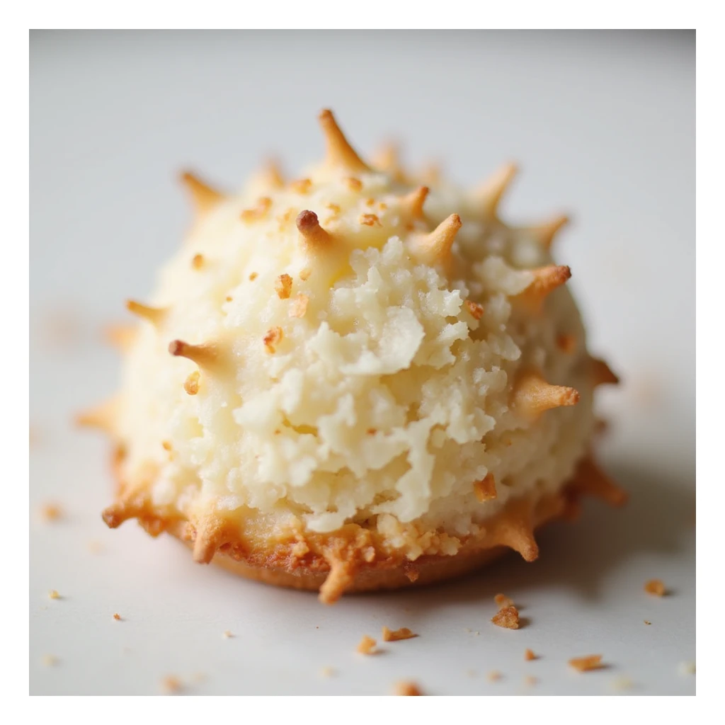 realistic coconut macaroon, photorealistic style sticker