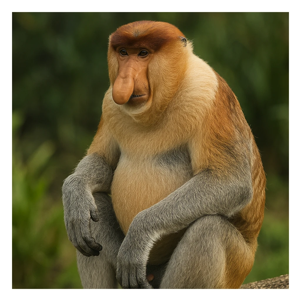 proboscis monkey, natural pose, realistic style sticker
