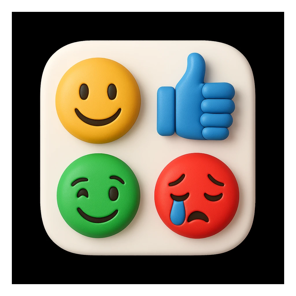 make four emojis in same style sticker