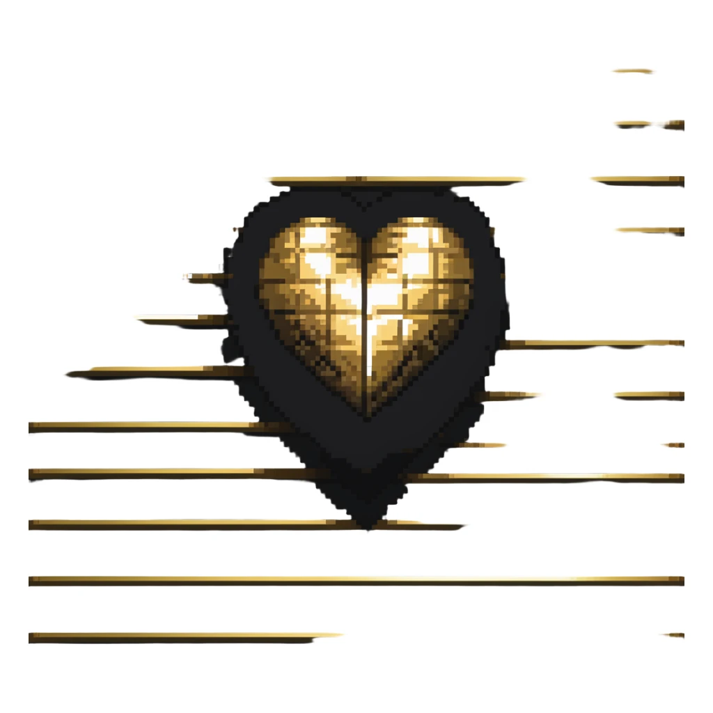 heart no cracks decorative gold lines sticker
