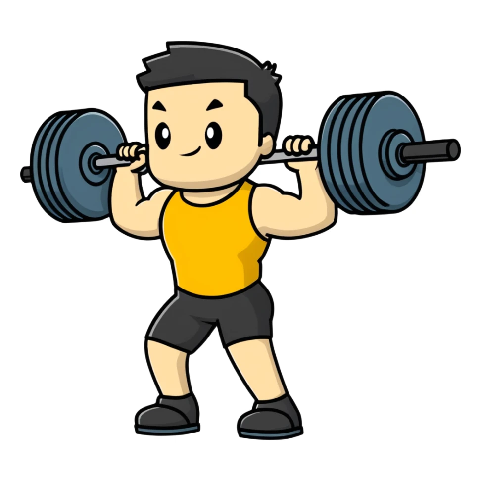 Person exercising with weights at the gym sticker