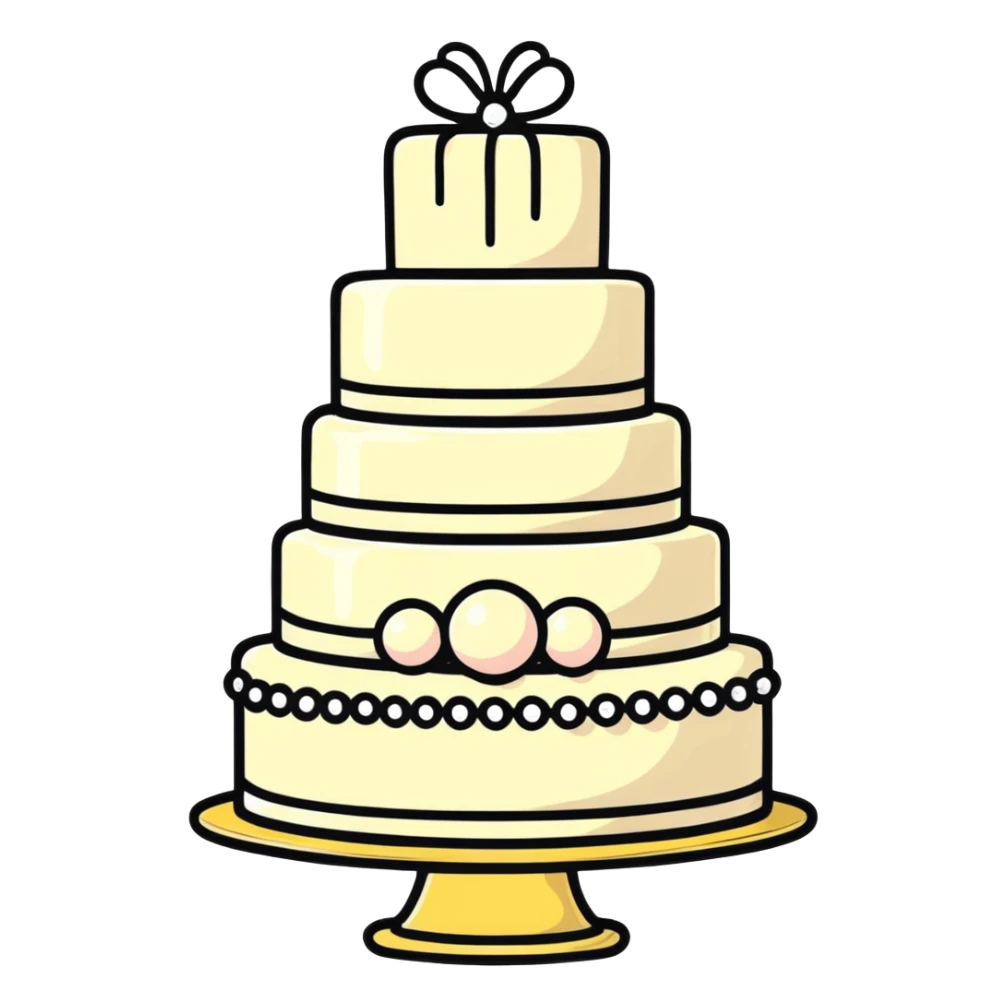 three-tier light pink cake decorated with pearls sticker
