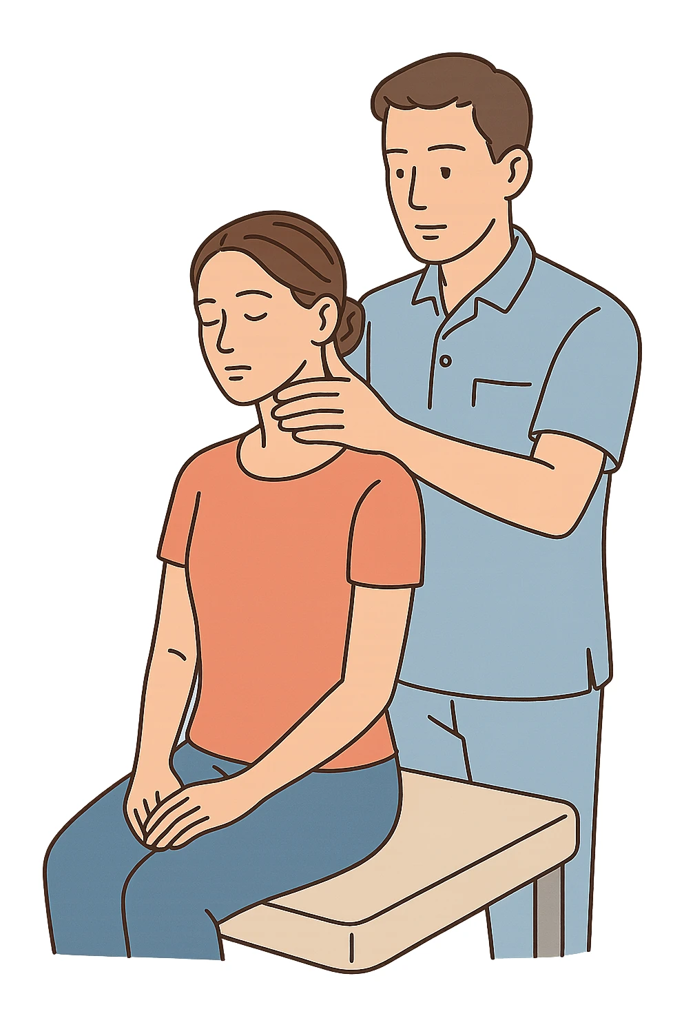 Donna dall'osteopata per il suo problema alla cervicale sticker