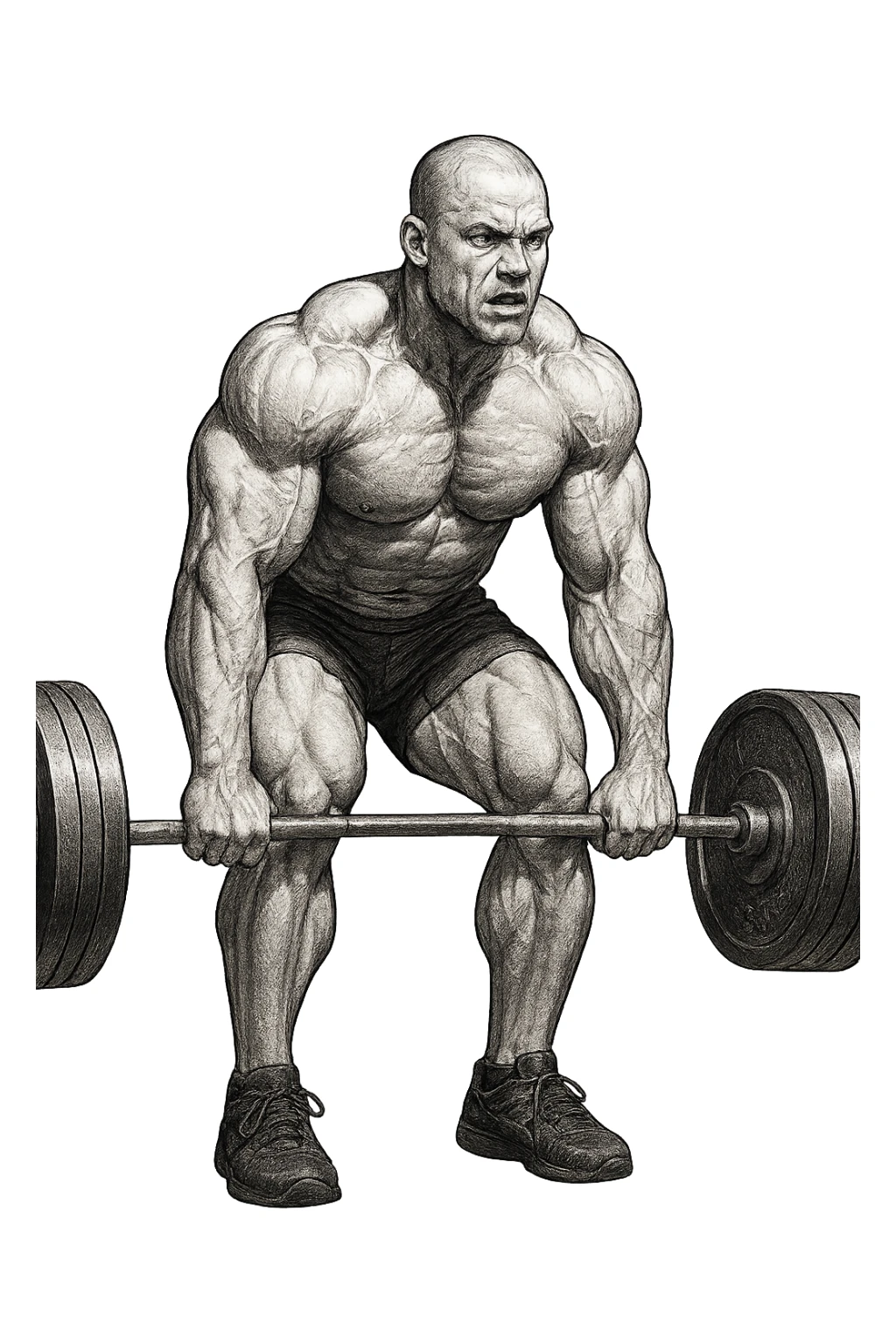 bodybuilder che fa stacco con bilanciere sticker