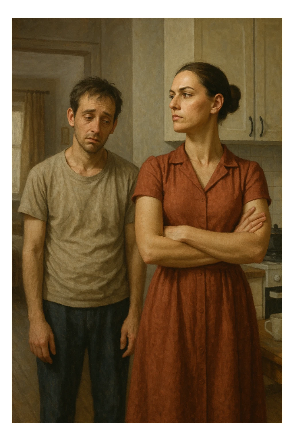 uomo senza energia maschile, uomo che manca di polso, e in famiglia comanda la moglie sticker