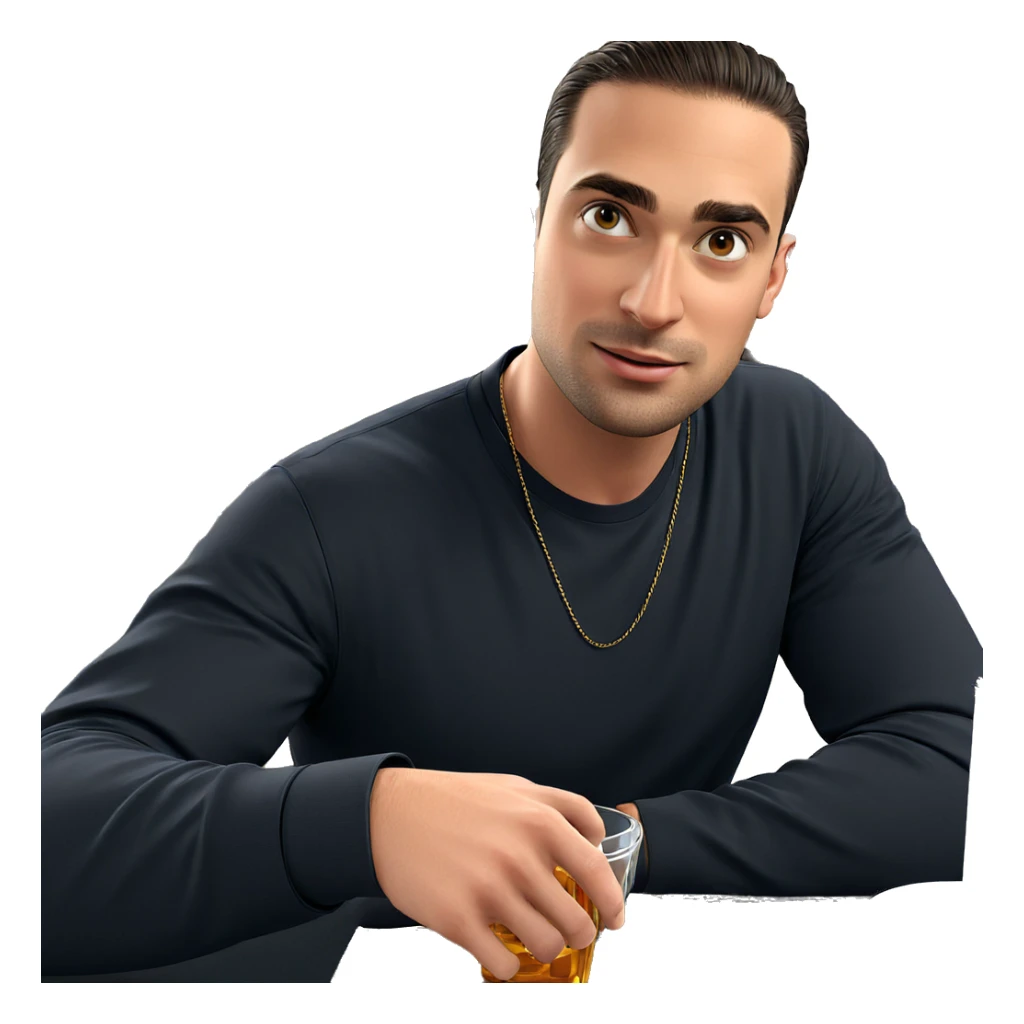 boys enjoying drinks indoors sticker