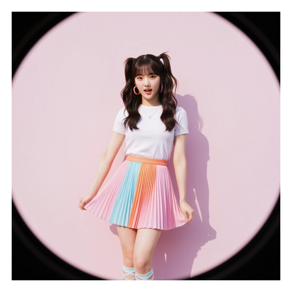 kpop skirt, cute, expressive, minimal sticker