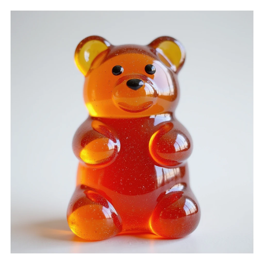realistic gummy bear, photorealistic style sticker