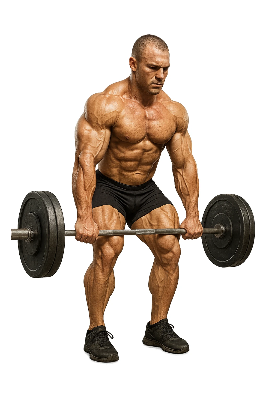 bodybuilder che fa stacco con bilanciere sticker