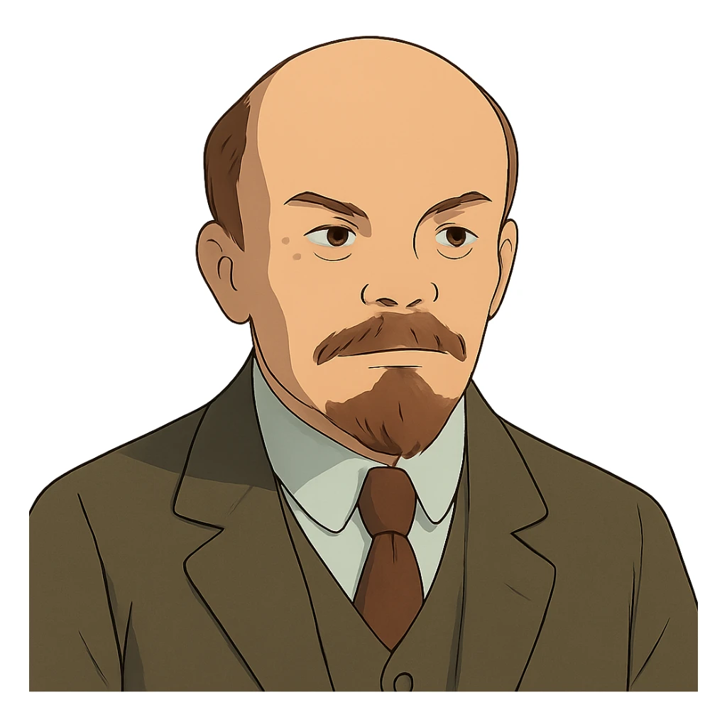 ghibli style portrait of Lenin sticker