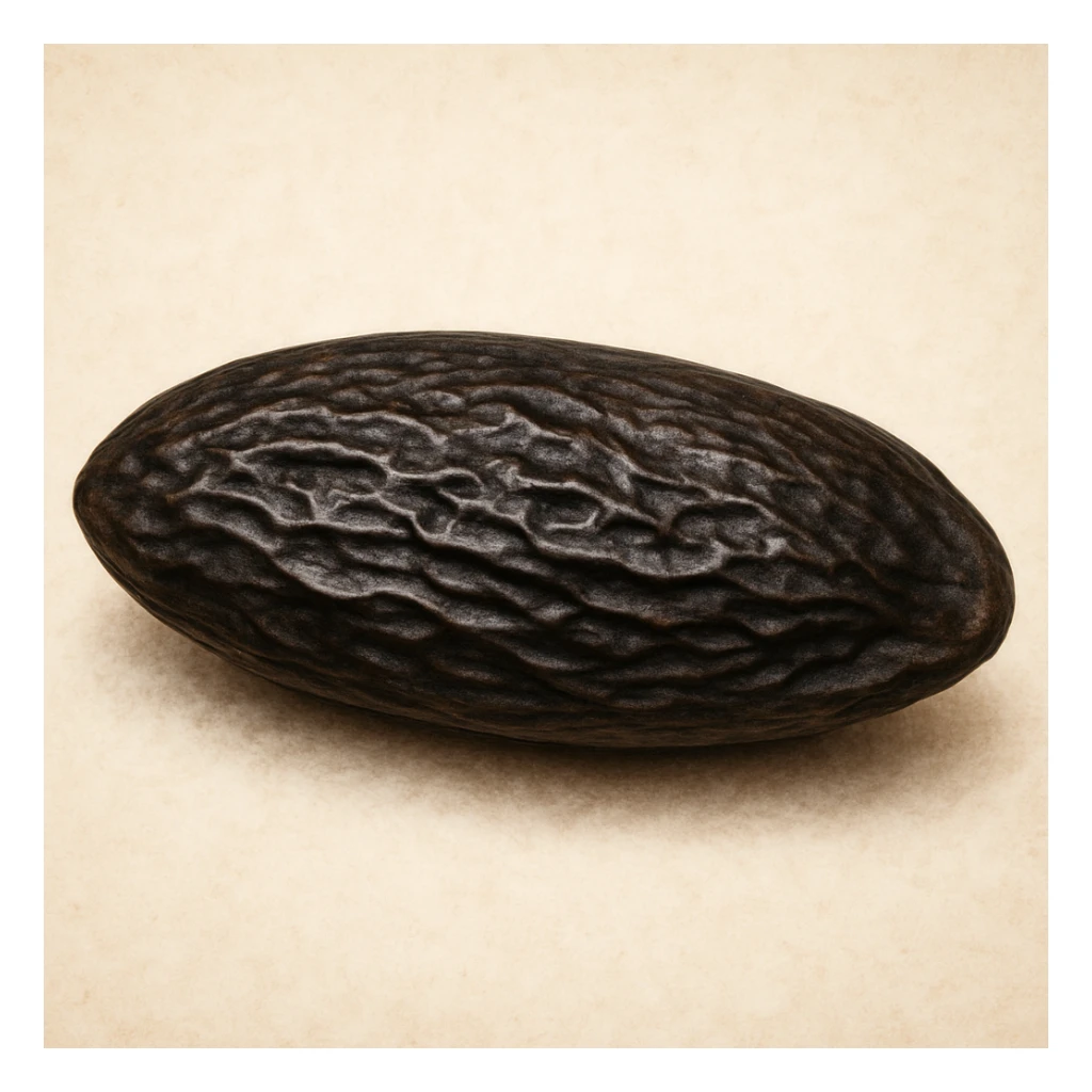 realistic illustration of a tonka bean sticker