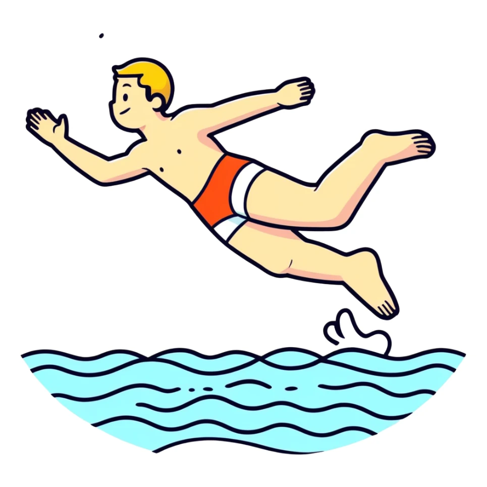 Man swimming in the air sticker