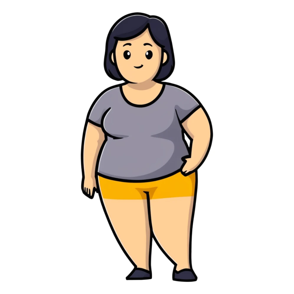 woman with exaggerated proportions sticker