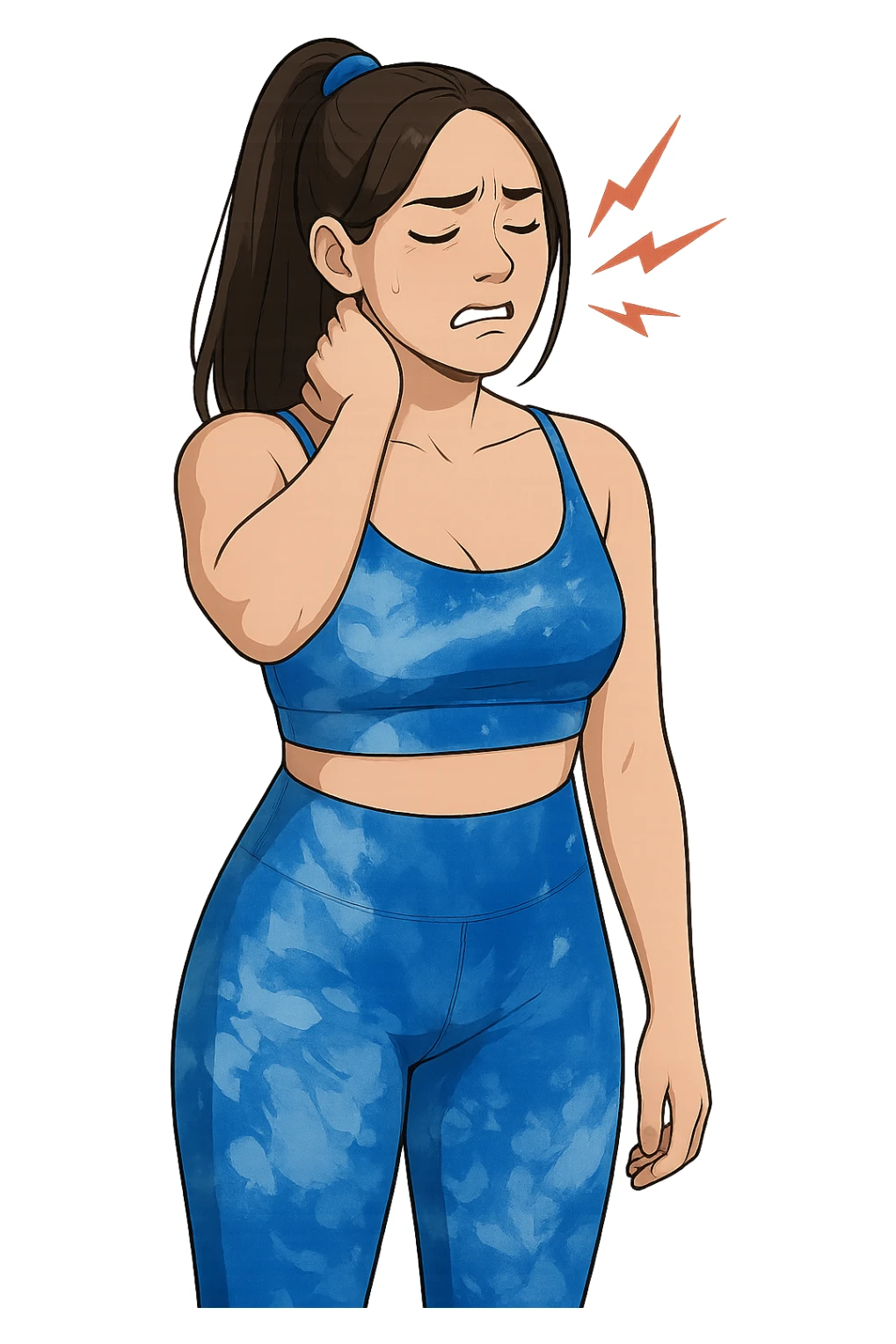 Donna con tante tensioni cervicali sticker