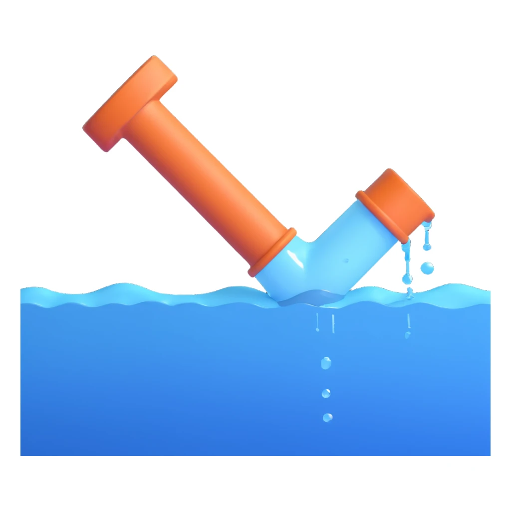 
3D render of a cracked pipe with water dripping from it, Pixar-style, clean and realistic, soft reflections, isolated on white background, professional and colorful

 sticker