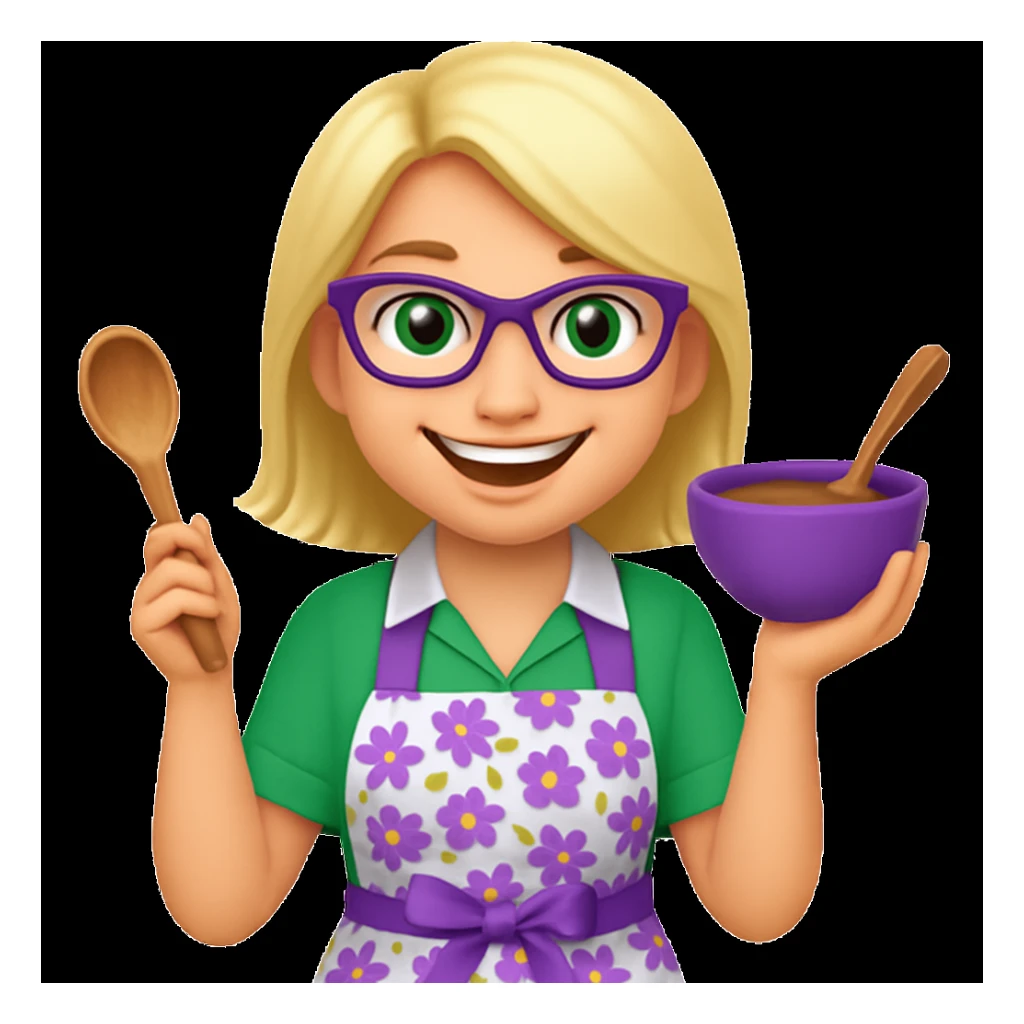 Make her smiling, keep all other features the same in emoji style sticker