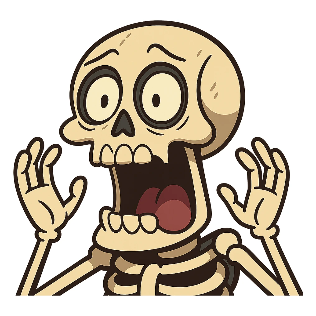 shocked skull sticker