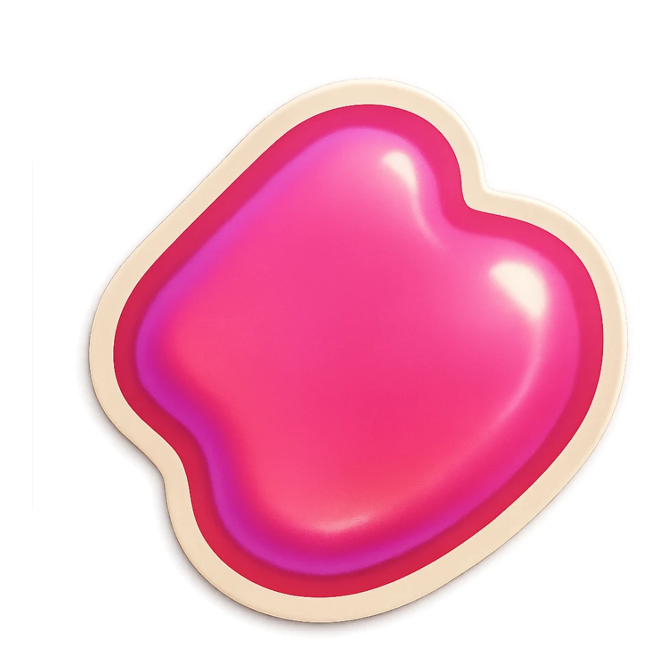 pink sticker, glossy finish, rounded edges sticker