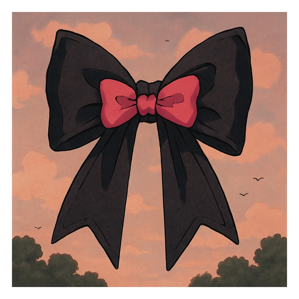 pink and black gothic bow sticker