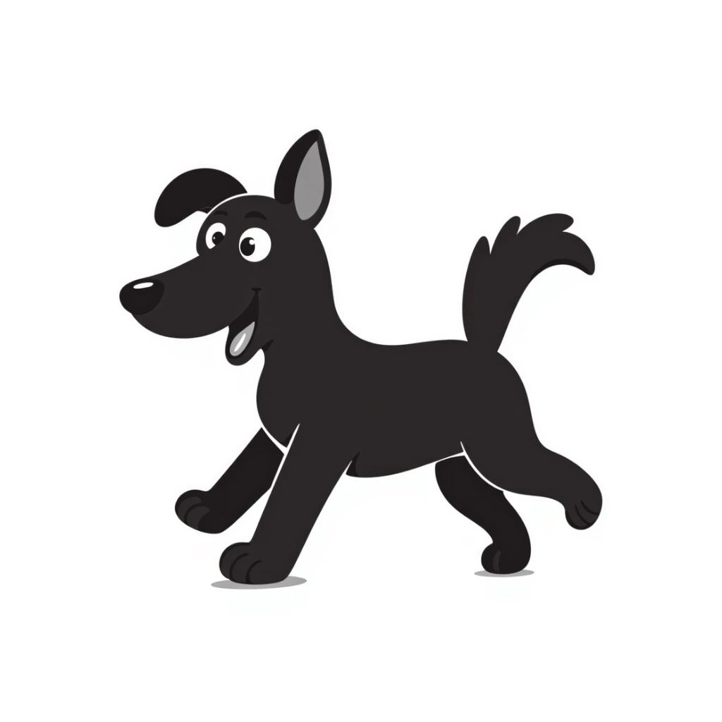 Cute black and white shepherd dog with playful pose sticker
