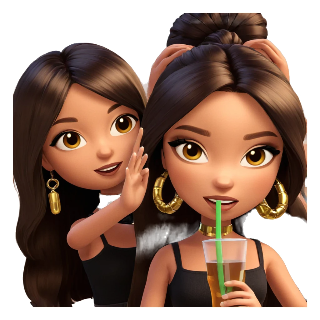 girls enjoying drinks together sticker