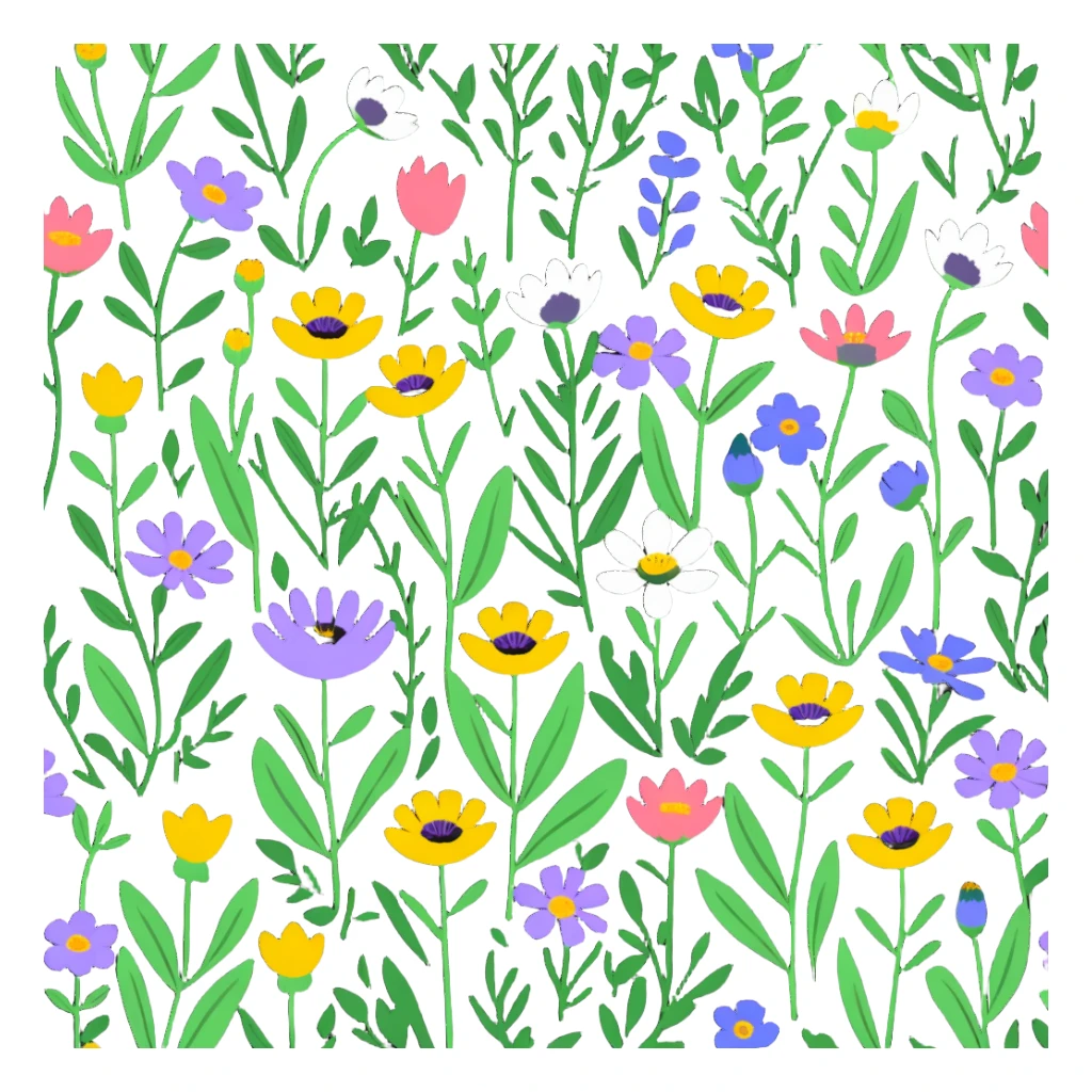 wildflowers field daisies and poppies sticker
