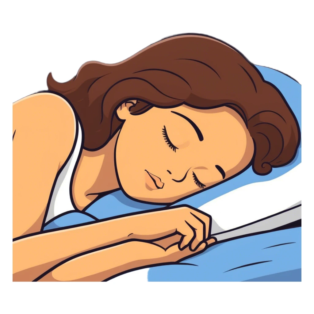 brunette girl with light brown skin sleeping  sticker