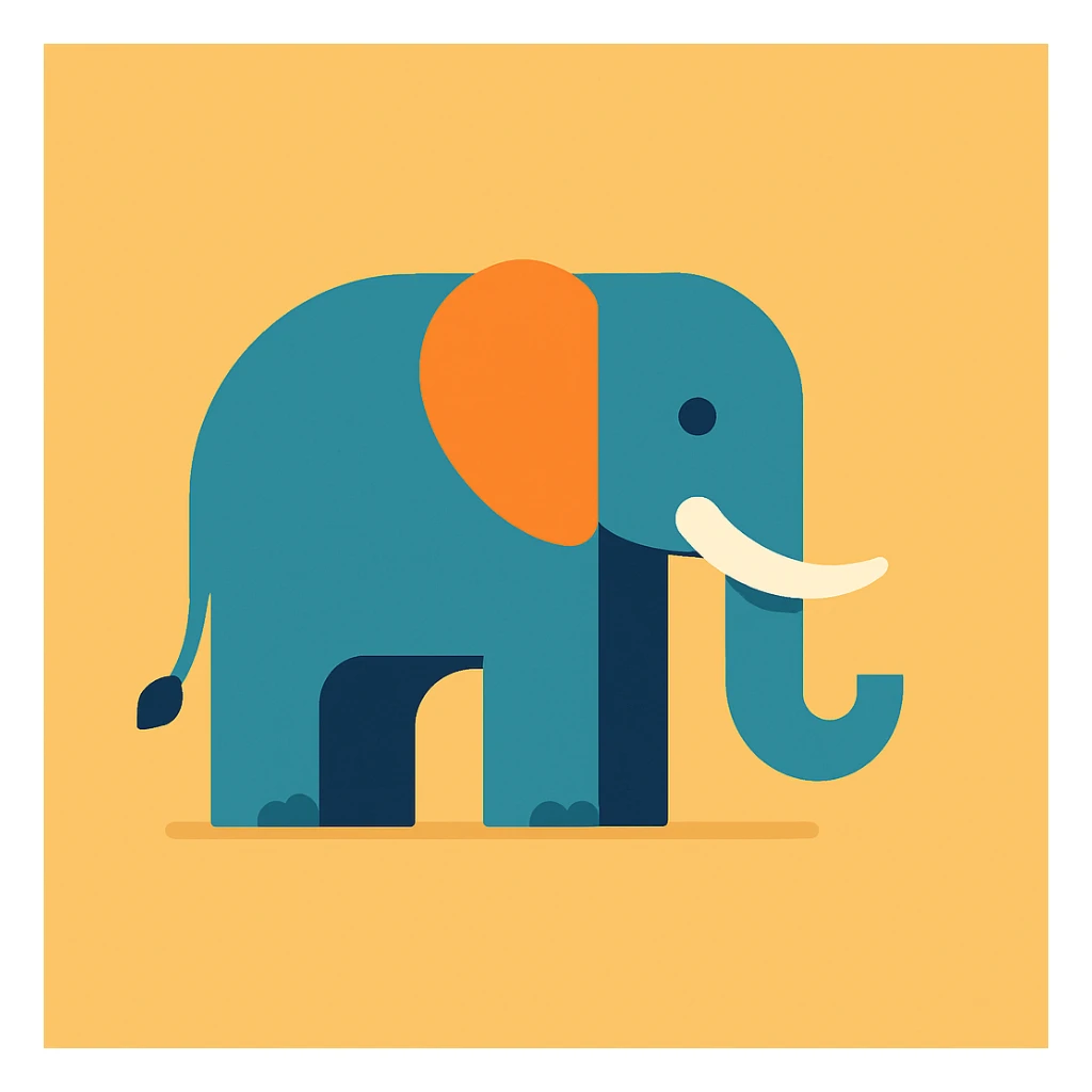 flat design style elephant sticker