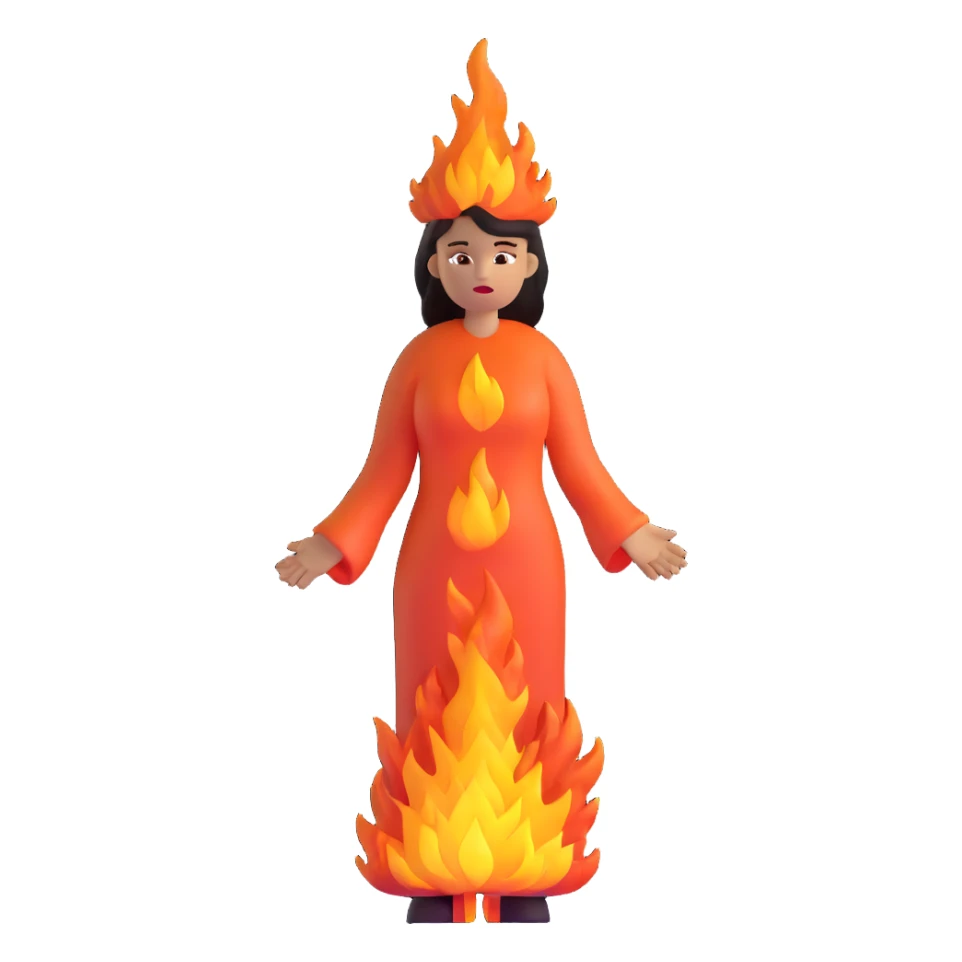 fire woman standing sticker