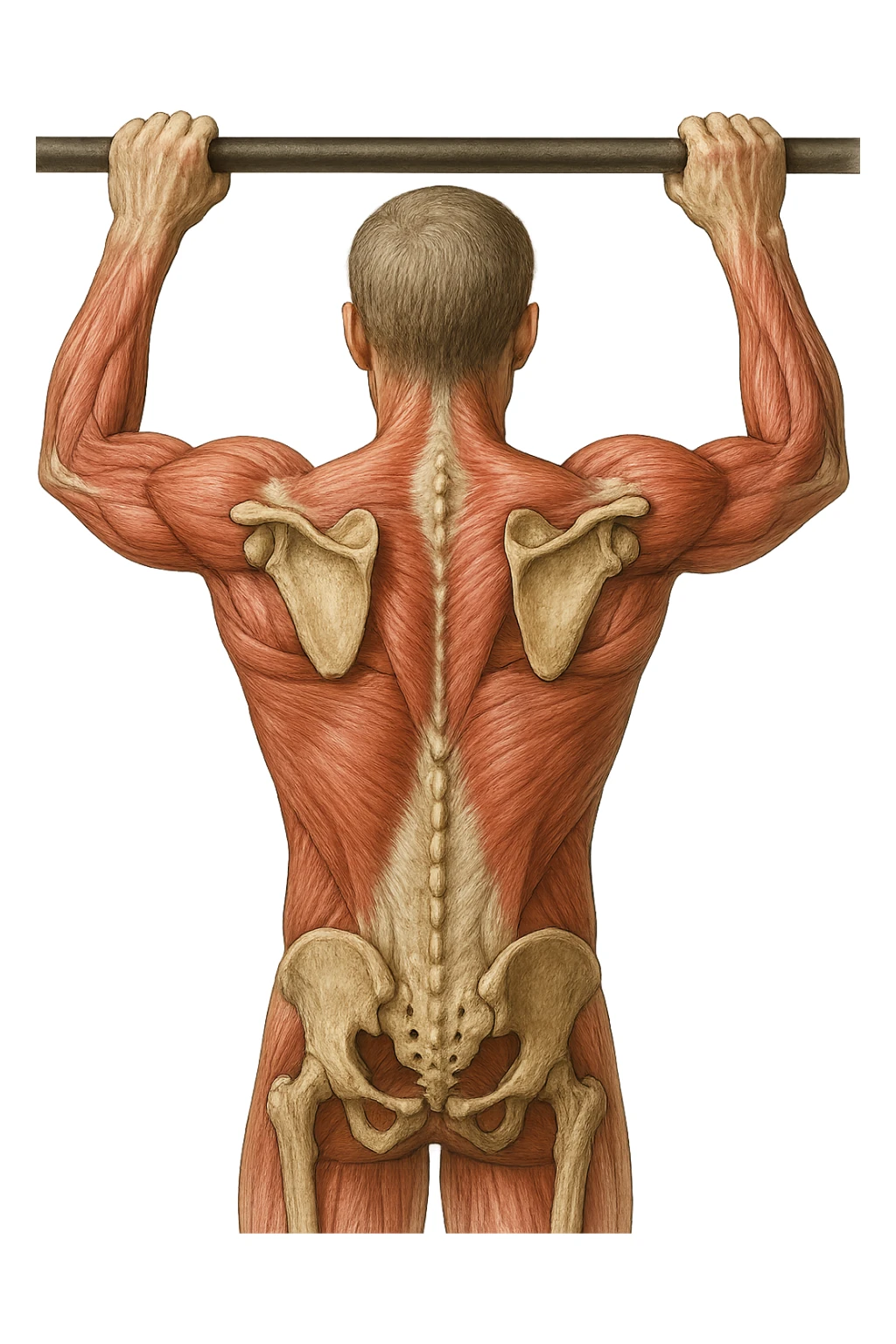 vista delle scapole durante le trazioni, visione anatomica sticker