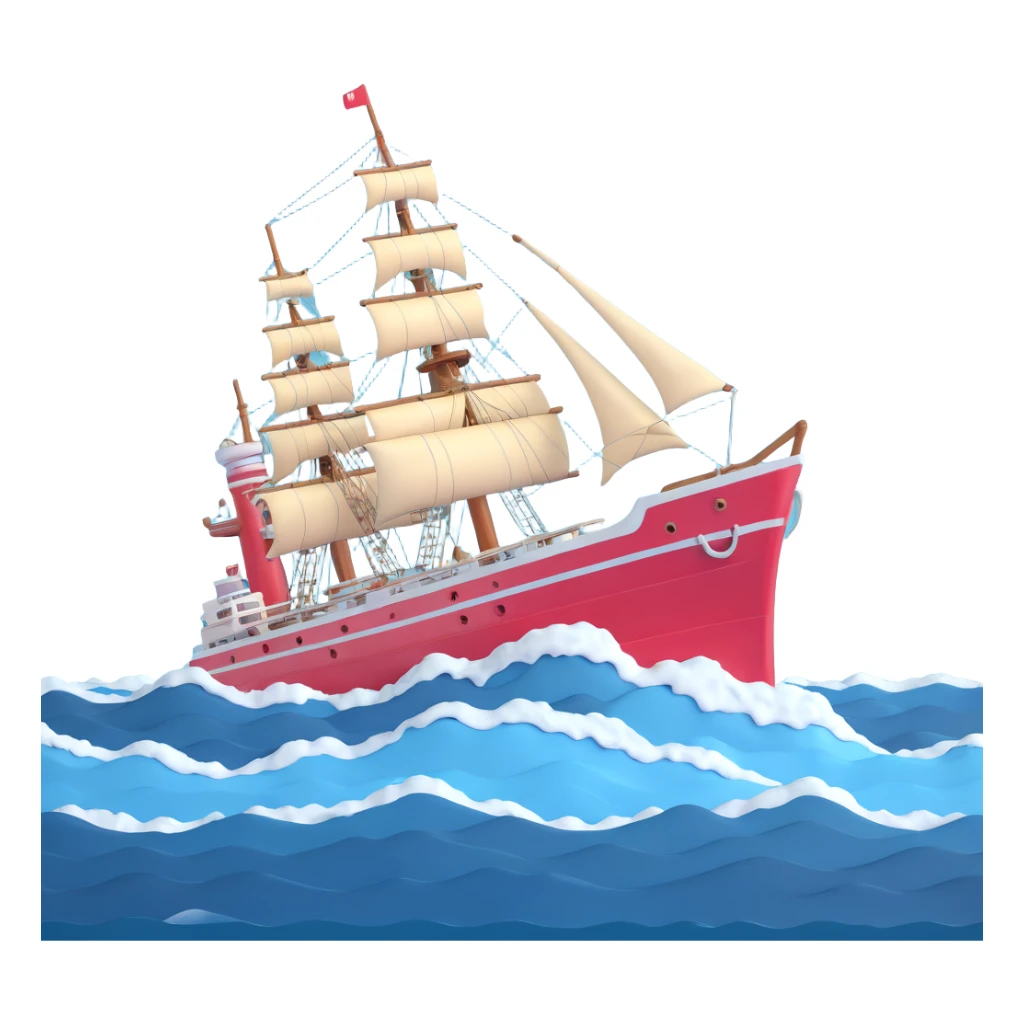 Old Soviet marine geology ship struggling in violent stormy ocean waves sticker