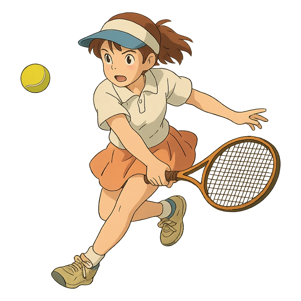 tennis player in action sticker