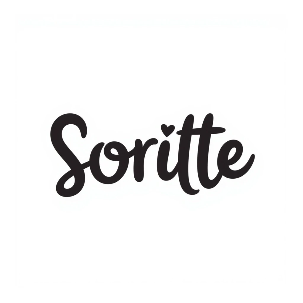 the word 'Sortie' written in an elegant style with a small discreet heart, transparent background, icon or sticker style sticker