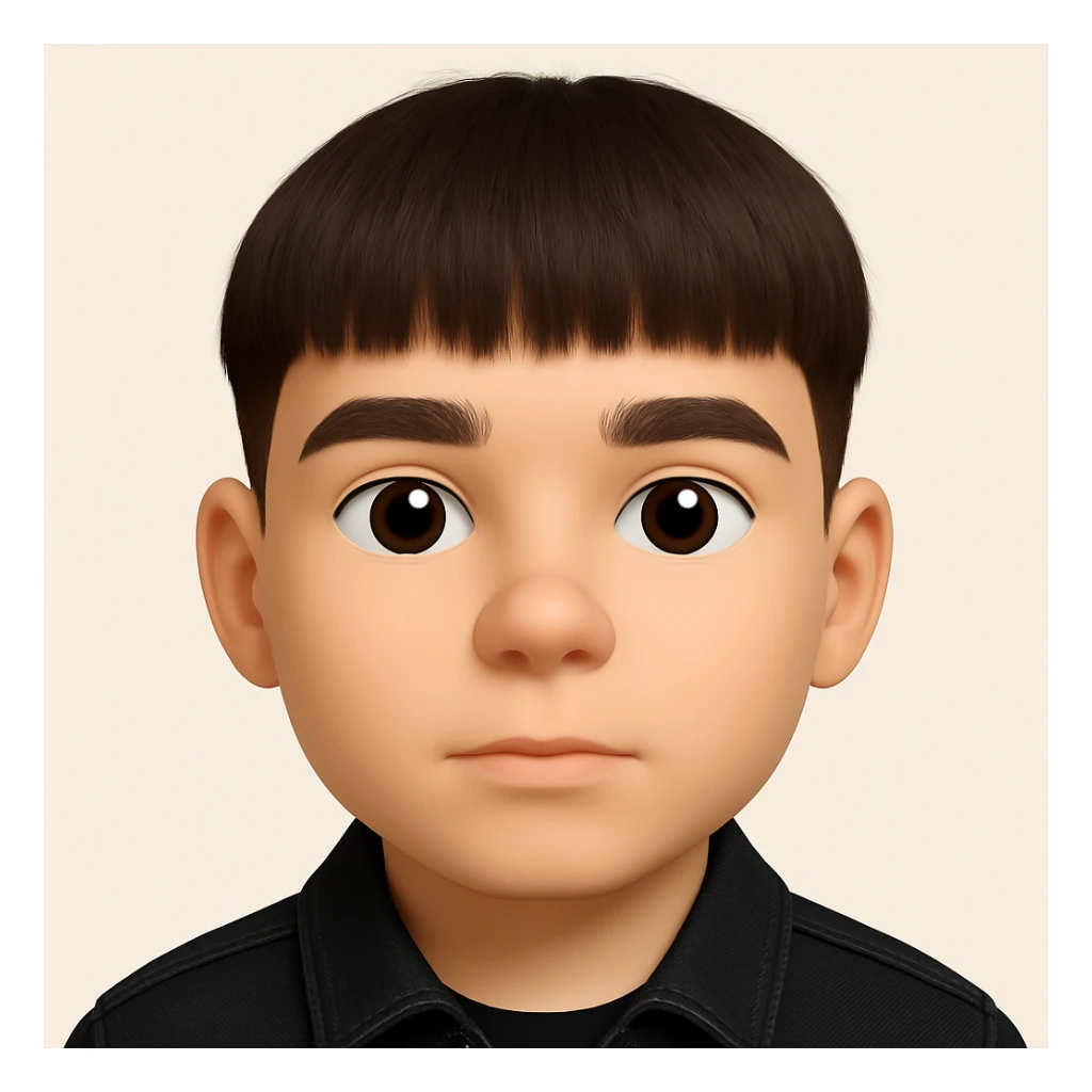 Create a realistic 3D emoji based on the provided photo, preserving facial details but without pimples and mustache, wearing a black denim jacket. The style should resemble a 3D emoji look. sticker