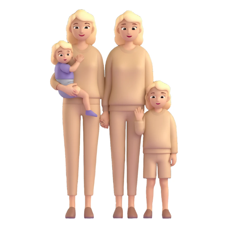 A happy mother with a child in beige clothes sticker