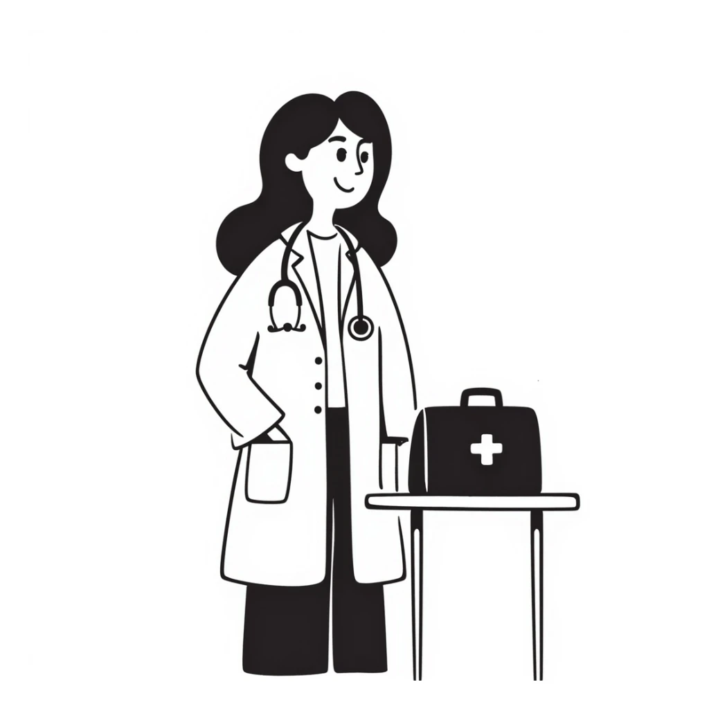 A beautiful woman doctor sticker