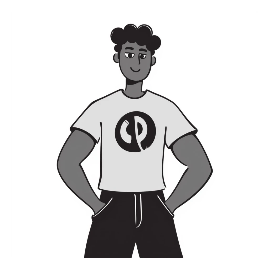 Big strong Black man with broad shoulders and a confident stance sticker