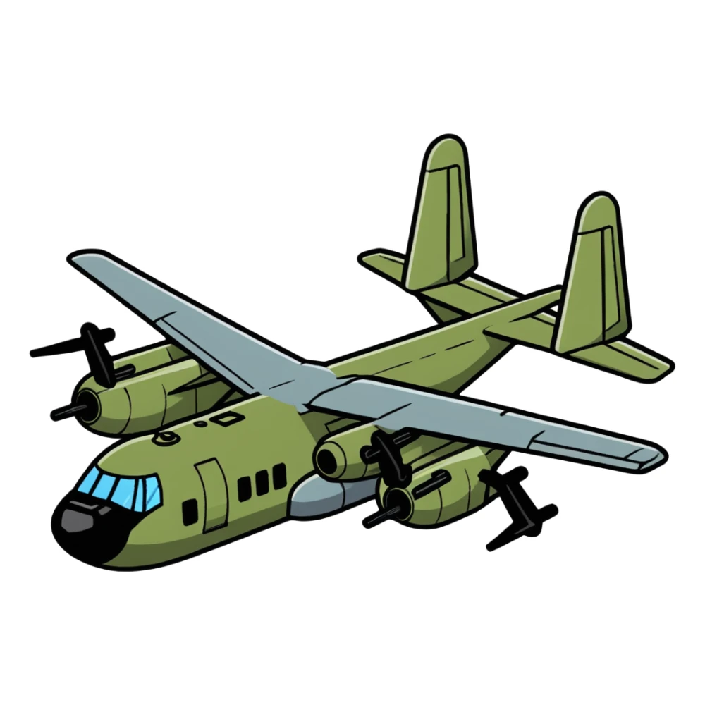 AC-130 gunship military aircraft with cannons sticker