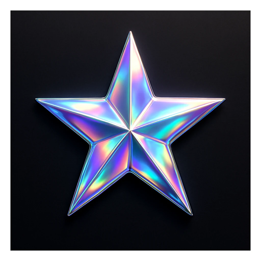 star with a holographic effect, glamorous and stylish sticker