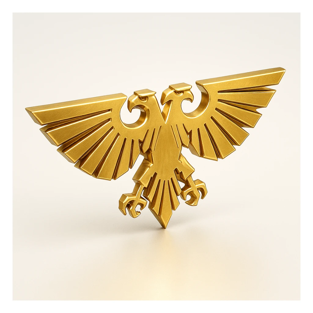 Imperial Aquila from Warhammer 40k, classic design, sharp edges, no text sticker