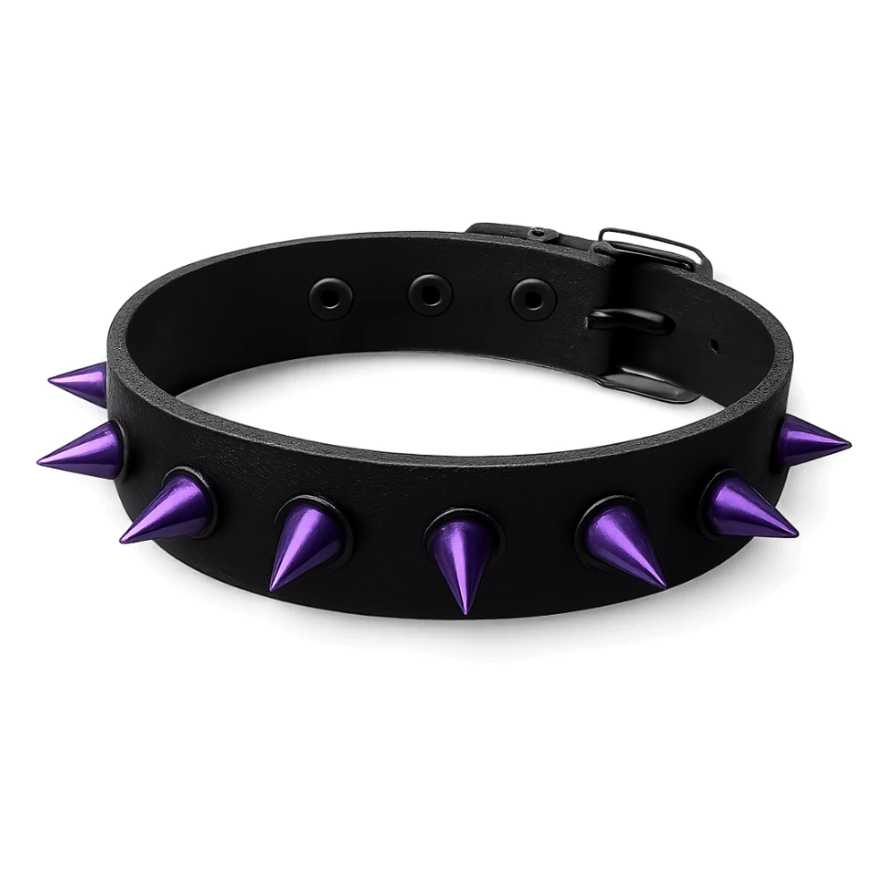 emo style black and purple spiked choker sticker