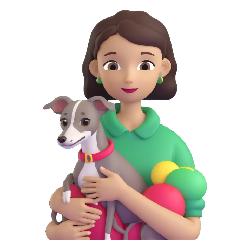 girl holding all grey Italian greyhound sticker
