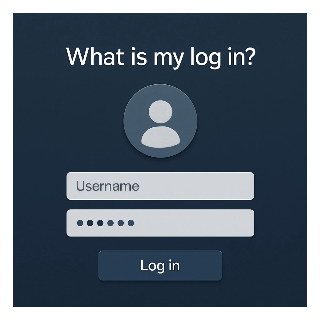 what is my log in?  sticker