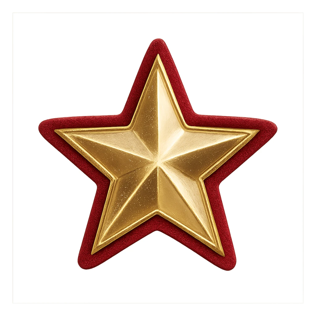 small star with a velvet border, glamorous and stylish, no background sticker