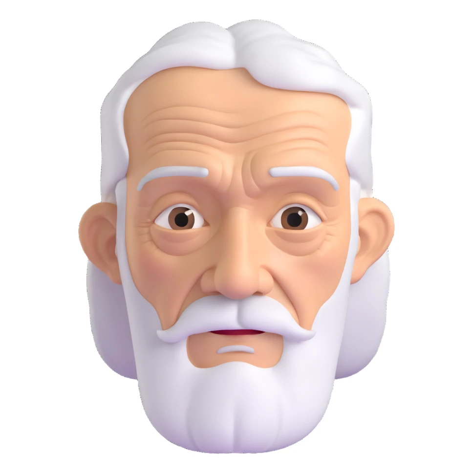 very old man with wrinkles and white hair sticker